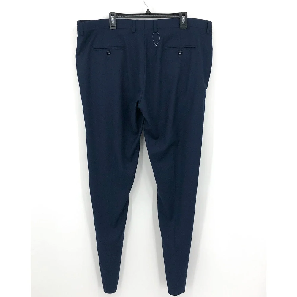 SOUL OF LONDON Men's Flat Front Stretch Dress Pants Size 43R Navy Blue NWOT_6